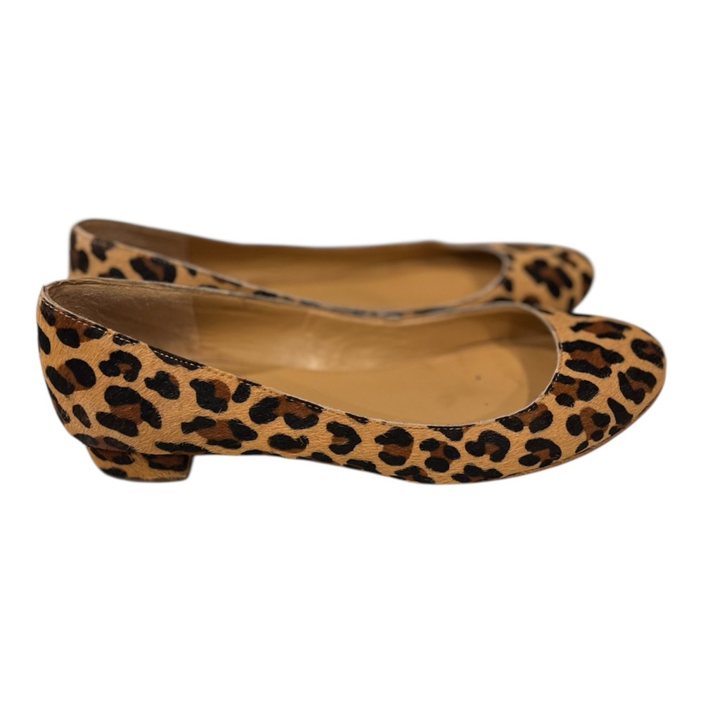 J CREW Calf Hair Leopard Print Kitten Pumps Size 6